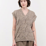 Lauren Manoogian Apparel Womens Sweaters Handknit Cable Vest Marl / One Size