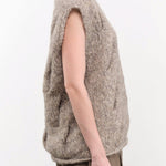 Lauren Manoogian Apparel Womens Sweaters Handknit Cable Vest Marl / One Size