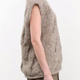 Lauren Manoogian Apparel Womens Sweaters Handknit Cable Vest Marl / One Size