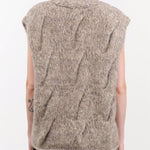 Lauren Manoogian Apparel Womens Sweaters Handknit Cable Vest Marl / One Size