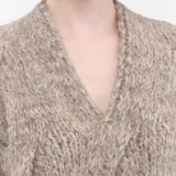 Lauren Manoogian Apparel Womens Sweaters Handknit Cable Vest Marl / One Size