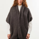 Lauren Manoogian Apparel Womens Sweaters Handknit Cocoon Coal / One Size