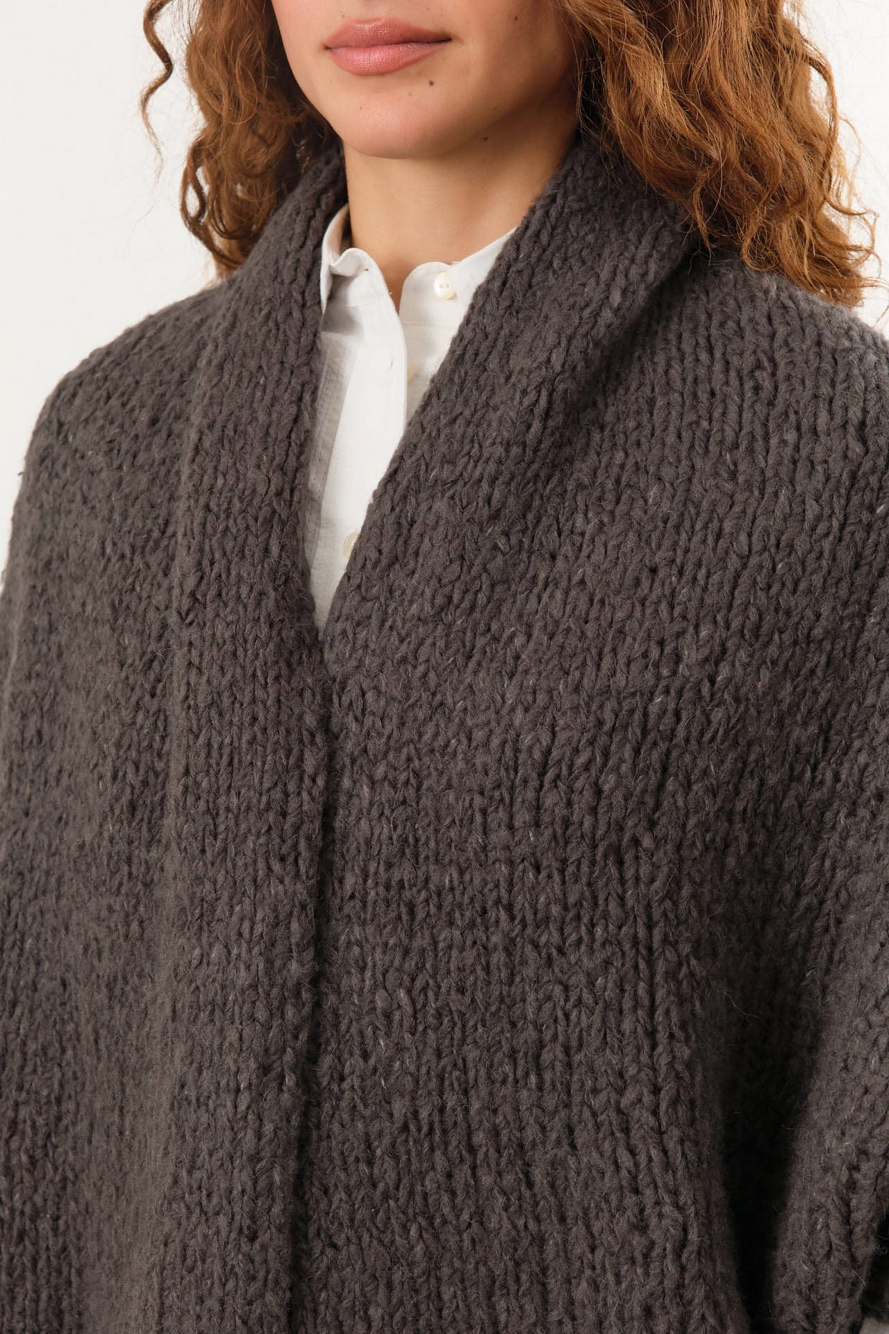 Lauren Manoogian Apparel Womens Sweaters Handknit Cocoon Coal / One Size