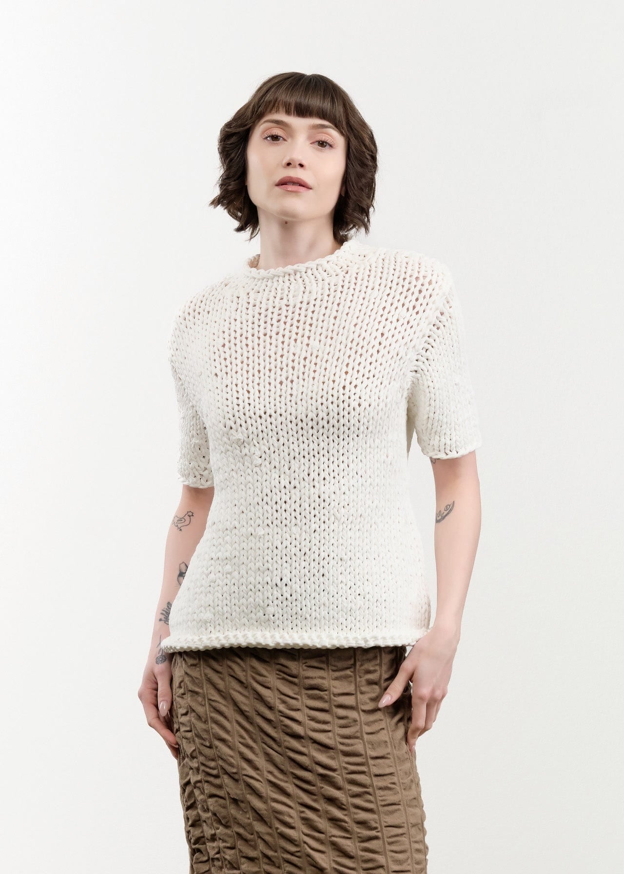 Lauren Manoogian Apparel Womens Sweaters Handknit Jersey Tee