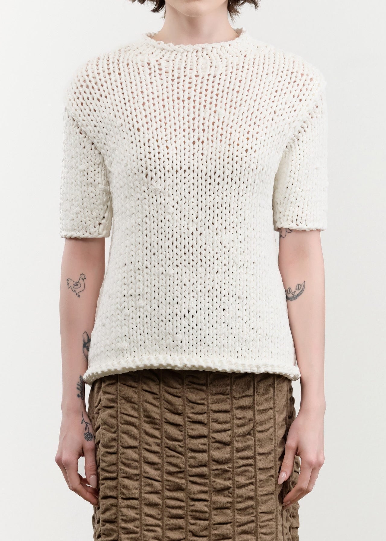 Lauren Manoogian Apparel Womens Sweaters Handknit Jersey Tee