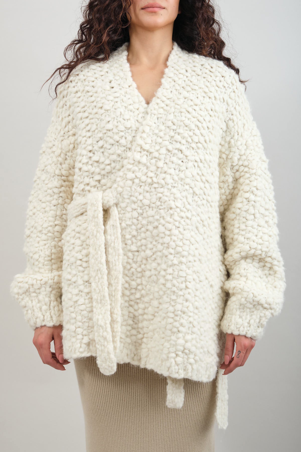 Lauren Manoogian Handknit Matta Cardigan in Raw White – Cedar