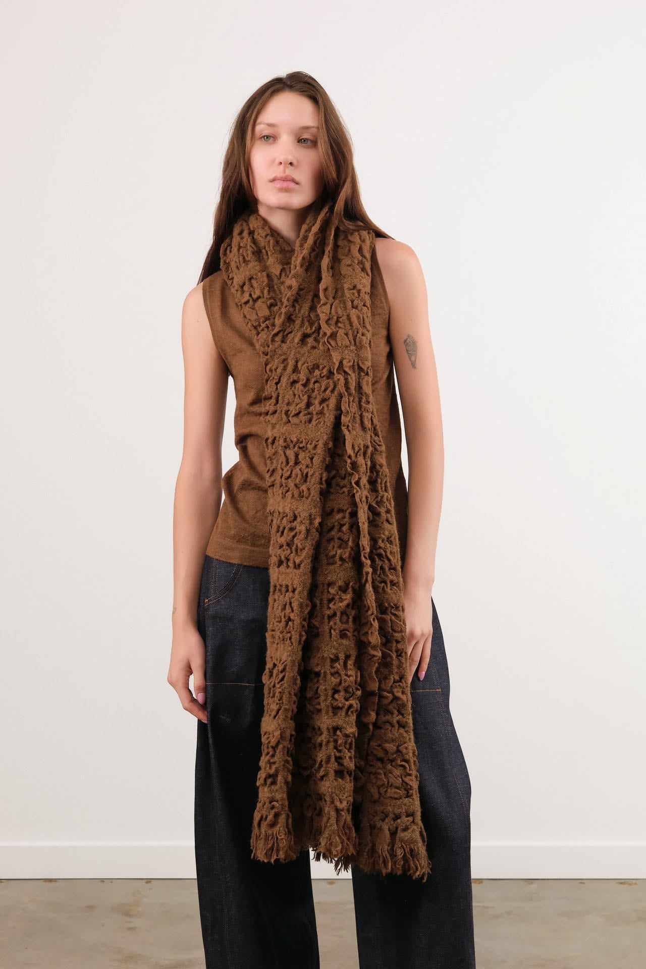 Lauren Manoogian Accessories Scarves Handwoven Crepe Wrap Rust / One Size