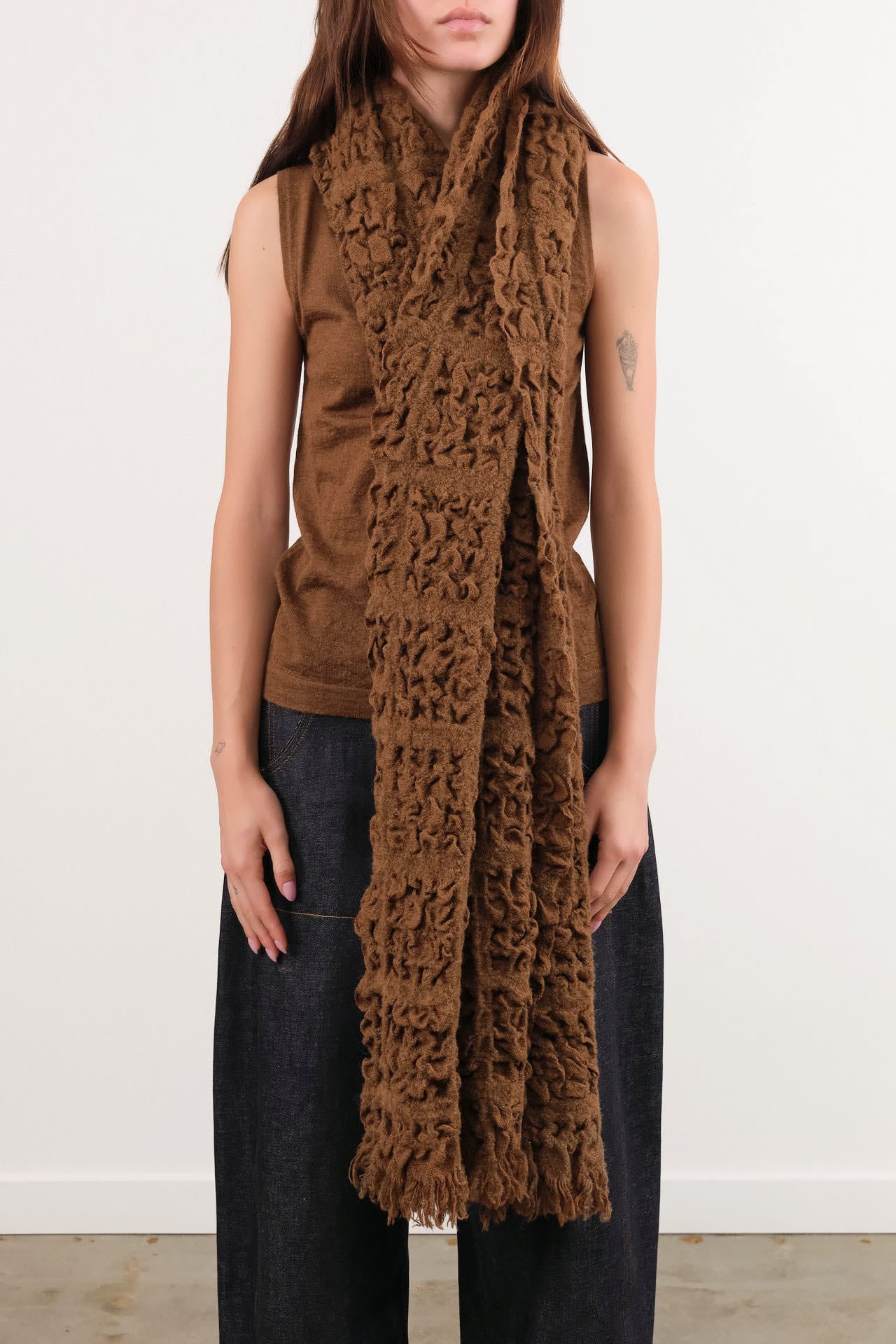 Lauren Manoogian Accessories Scarves Handwoven Crepe Wrap Rust / One Size