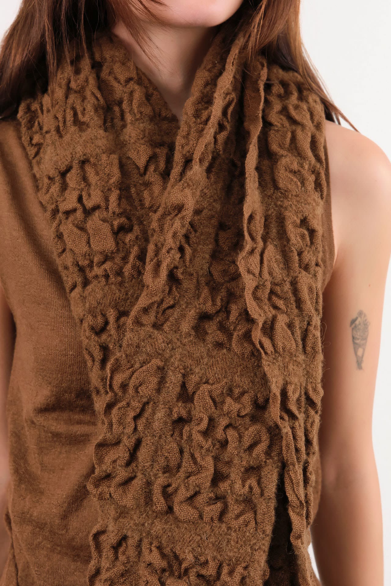 Lauren Manoogian Accessories Scarves Handwoven Crepe Wrap Rust / One Size