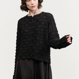 Lauren Manoogian Inlay Cardigan in Black Melange