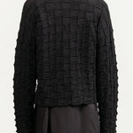 Black Melange Cashmere Inlay Cardigan by Lauren Manoogian Designer Brand 