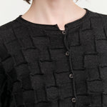 Black Melange Inlay Cardigan by Lauren Manoogian