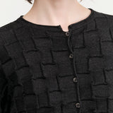 Black Melange Inlay Cardigan by Lauren Manoogian