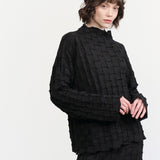 Lauren Manoogian Inlay Mockneck in Black Melange