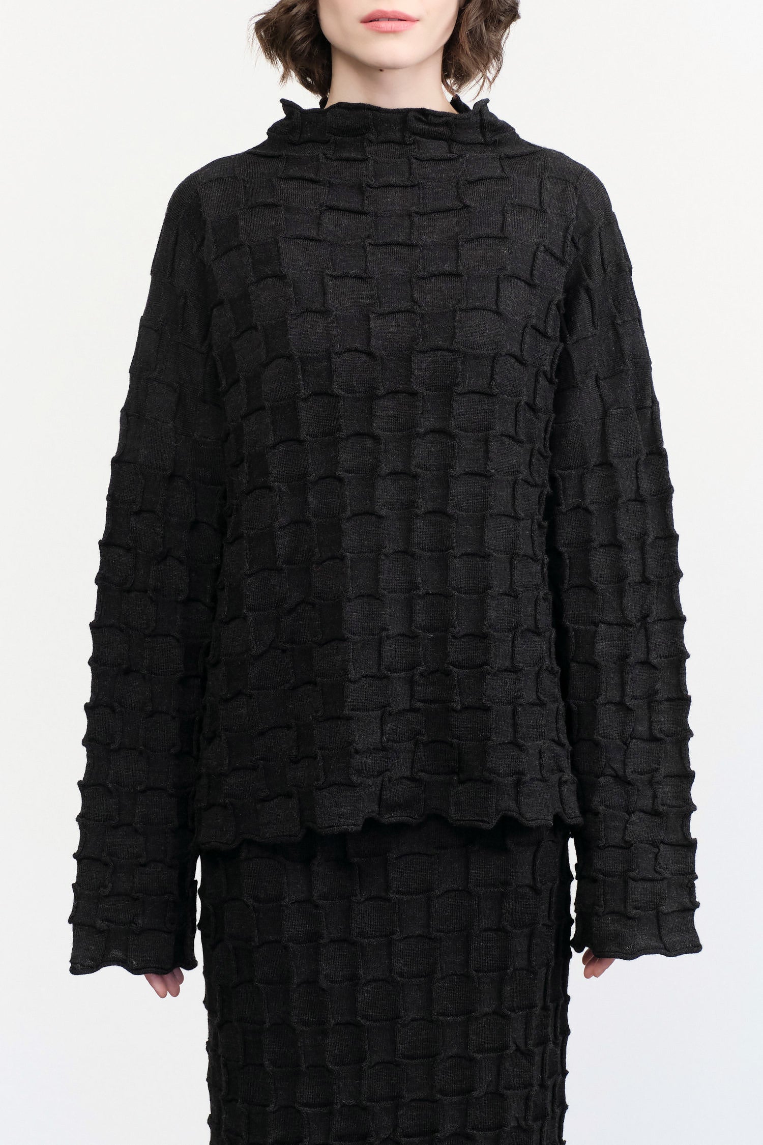 Inlay Mockneck by Lauren Manoogian in Black Melange