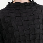 Black Melange Inlay Mockneck by Lauren Manoogian