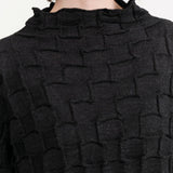 Black Melange Inlay Mockneck by Lauren Manoogian