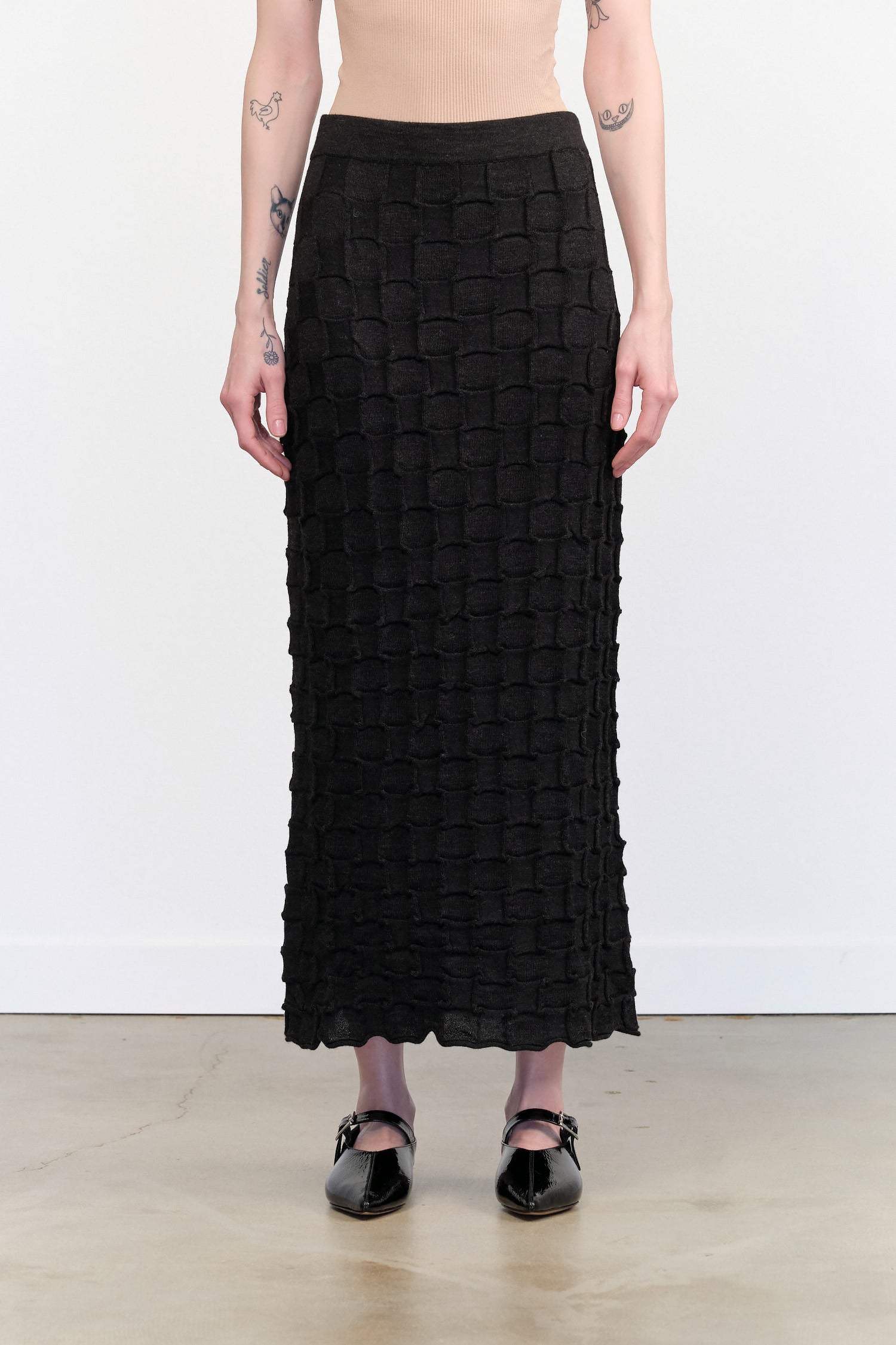 Inlay Skirt by Lauren Manoogian in Black Melange