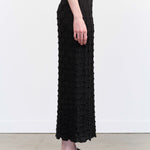 Lauren Manoogian Designer Brand Maxi Knit Inlay Skirt in Black Melange