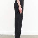 Lauren Manoogian Designer Brand Line Quilt Wool Jogger Pants in Ink Black