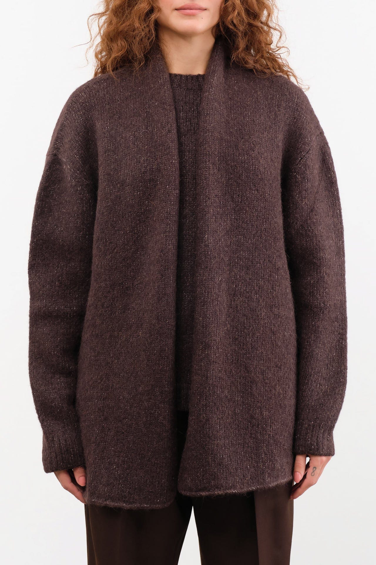 Lauren Manoogian Apparel Womens Sweaters Loft Shawl Cardigan in Soil Soil / One Size