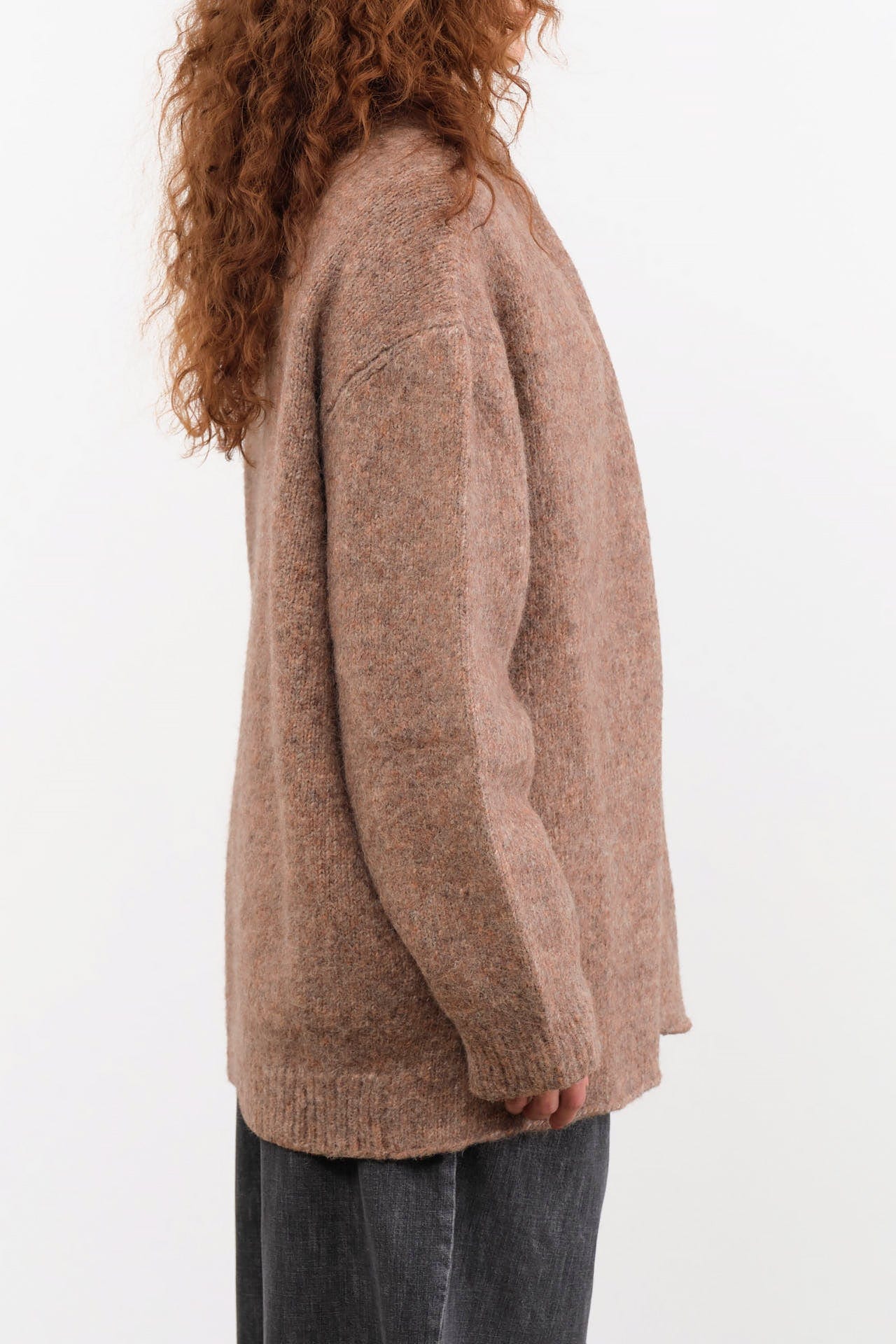 Lauren Manoogian Apparel Womens Sweaters Loft Shawl Cardigan in Spice Spice / One Size