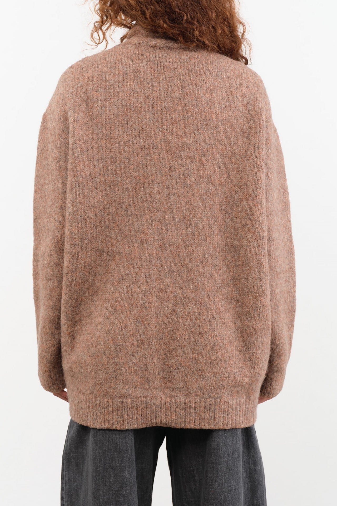 Lauren Manoogian Apparel Womens Sweaters Loft Shawl Cardigan in Spice Spice / One Size