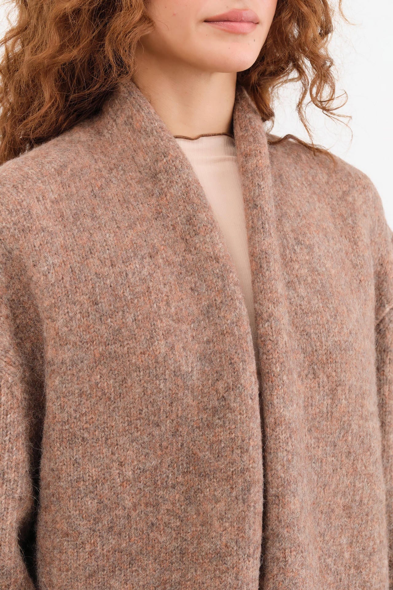 Lauren Manoogian Apparel Womens Sweaters Loft Shawl Cardigan in Spice Spice / One Size