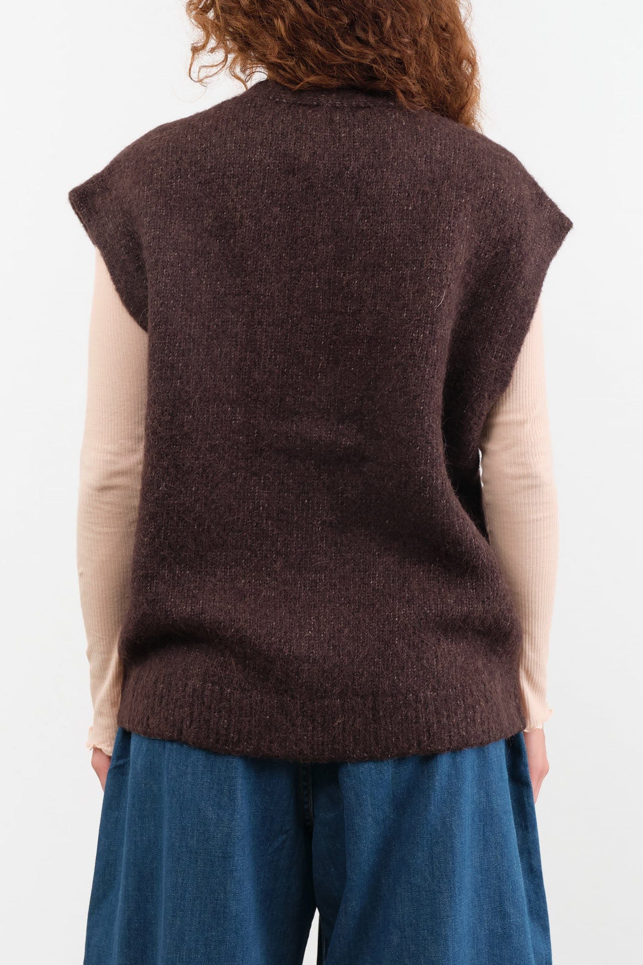 Lauren Manoogian Apparel Womens Sweaters Loft Vest in Soil