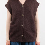 Lauren Manoogian Apparel Womens Sweaters Loft Vest in Soil