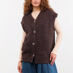 Lauren Manoogian Apparel Womens Sweaters Loft Vest in Soil