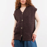 Lauren Manoogian Apparel Womens Sweaters Loft Vest in Soil