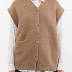 Lauren Manoogian Apparel Womens Sweaters Loft Vest in Tobacco