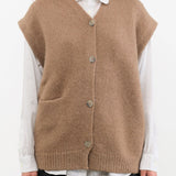 Lauren Manoogian Apparel Womens Sweaters Loft Vest in Tobacco