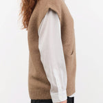 Lauren Manoogian Apparel Womens Sweaters Loft Vest in Tobacco