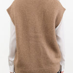 Lauren Manoogian Apparel Womens Sweaters Loft Vest in Tobacco