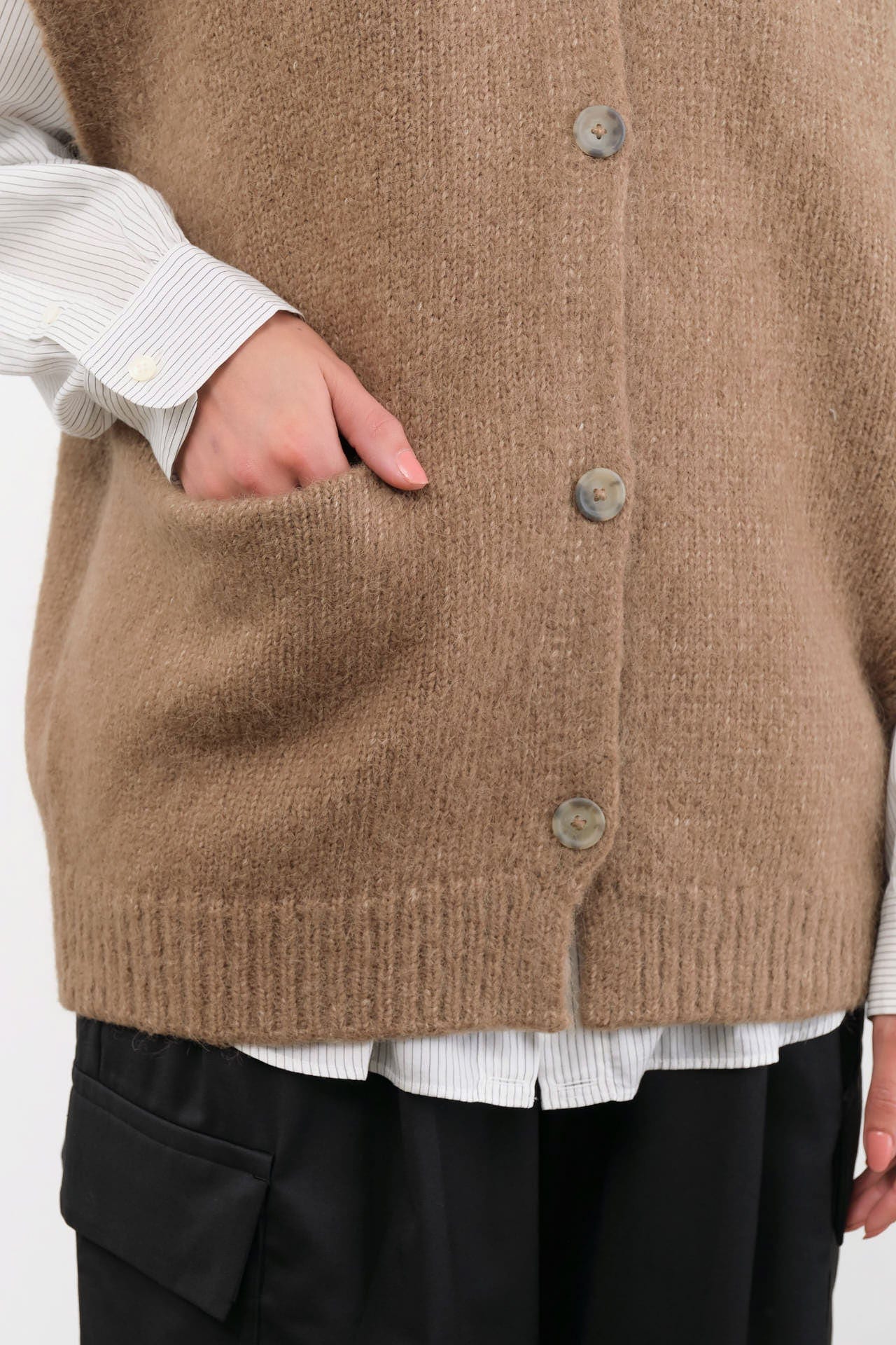 Lauren Manoogian Apparel Womens Sweaters Loft Vest in Tobacco
