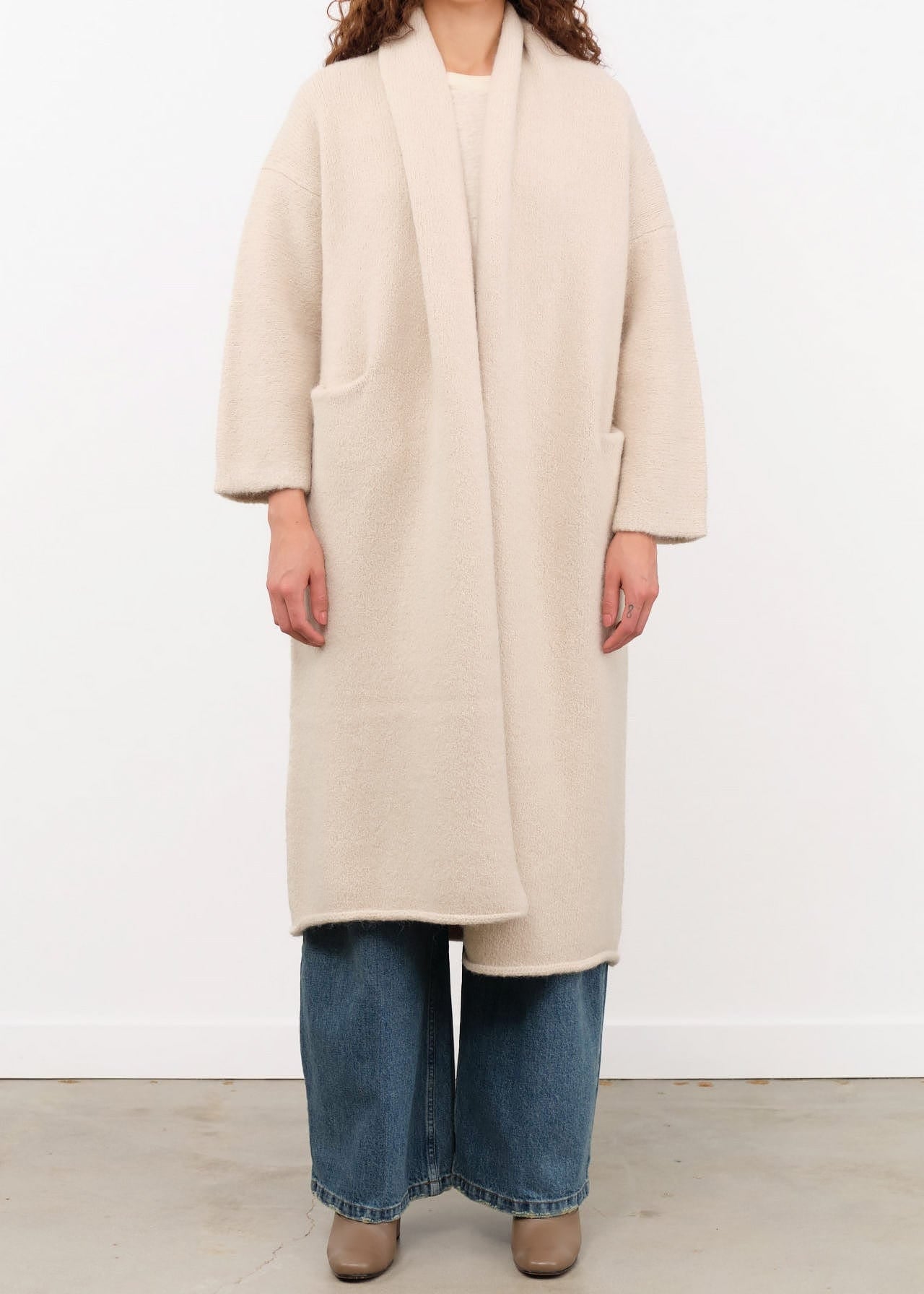 Lauren Manoogian Apparel Womens Sweaters Long Shawl Cardigan in Antique Melange