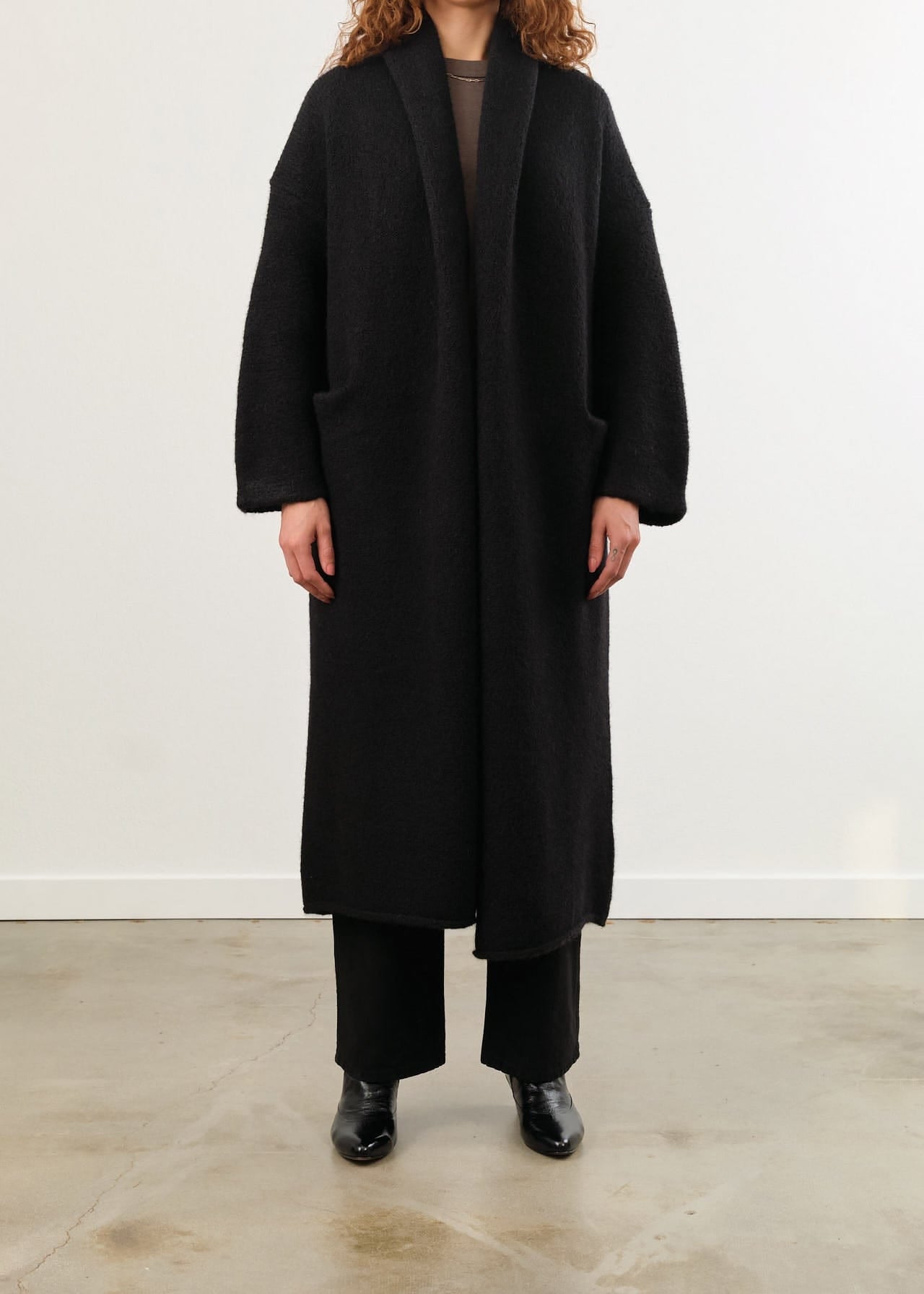 Lauren Manoogian Apparel Womens Outerwear Long Shawl Cardigan in Black