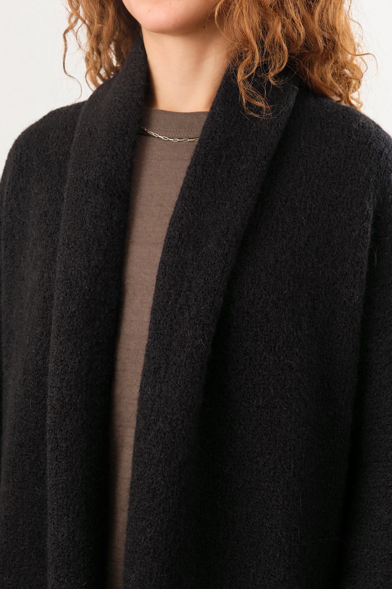Lauren Manoogian Apparel Womens Outerwear Long Shawl Cardigan in Black