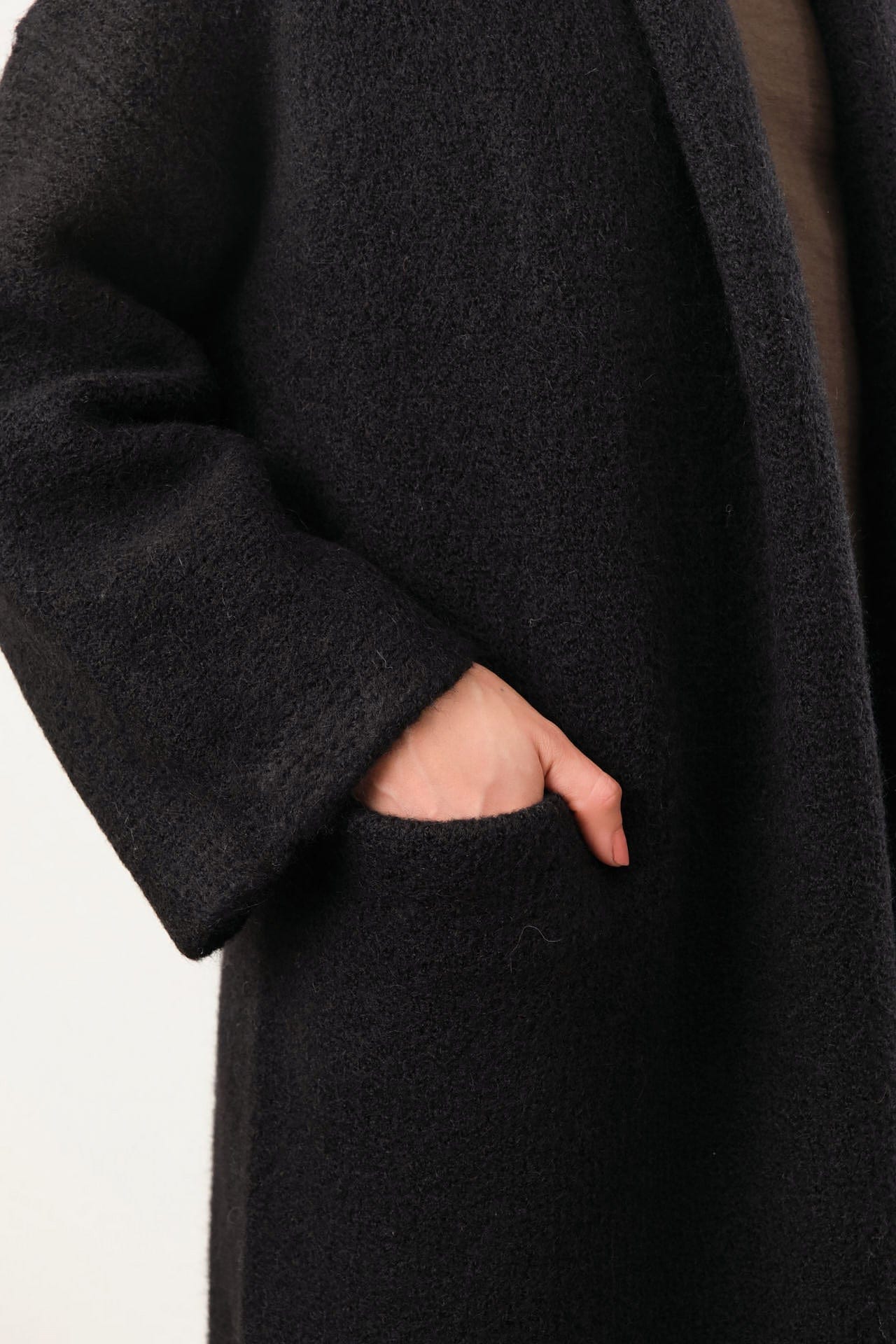 Lauren Manoogian Apparel Womens Outerwear Long Shawl Cardigan in Black