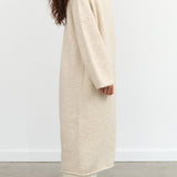 Lauren Manoogian Designer Brand Long Alpaca Wool Shawl Cardigan in Ecru Cream