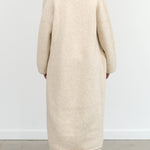 Long Alpaca Wool Shawl Cardigan with Pockets in Ecru Cream White by Lauren Manoogian Designer Brand