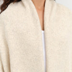 Ecru Long Shawl Cardigan by Lauren Manoogian