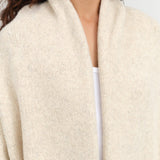 Ecru Long Shawl Cardigan by Lauren Manoogian