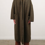 Lauren Manoogian Apparel Womens Sweaters Long Shawl Cardigan in Olive