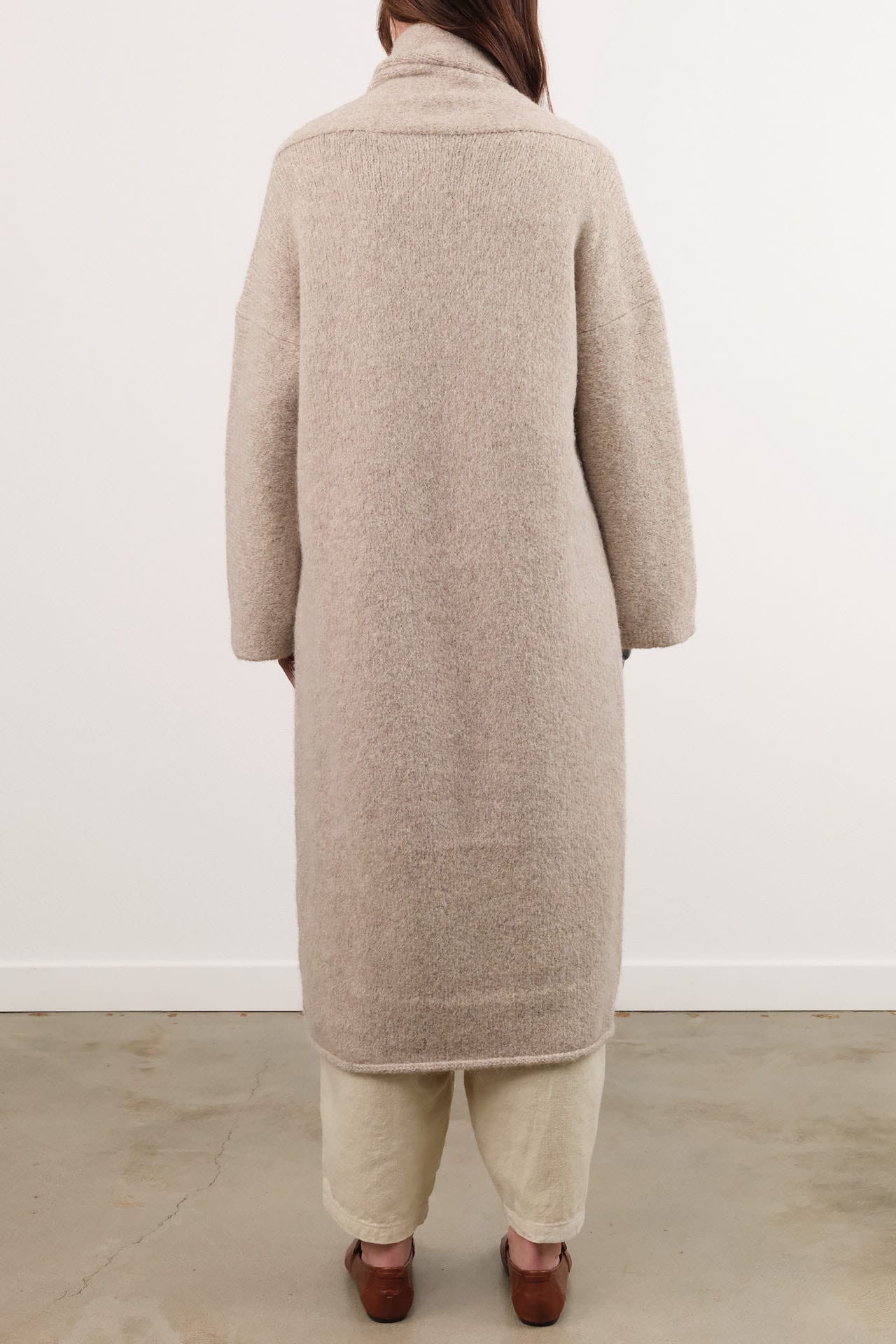 Lauren Manoogian Apparel Womens Sweaters Long Shawl Cardigan in Pebble