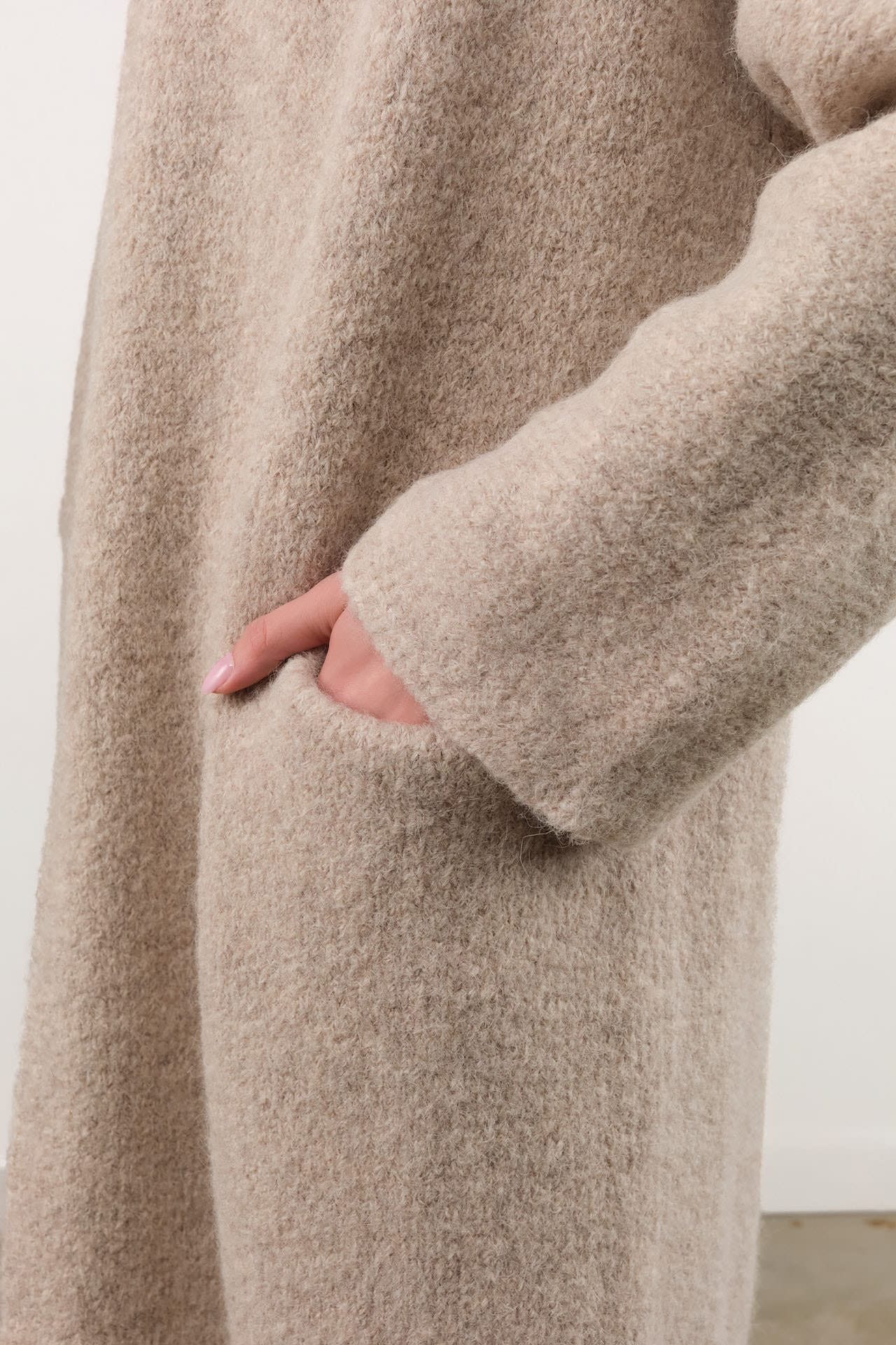 Lauren Manoogian Apparel Womens Sweaters Long Shawl Cardigan in Pebble