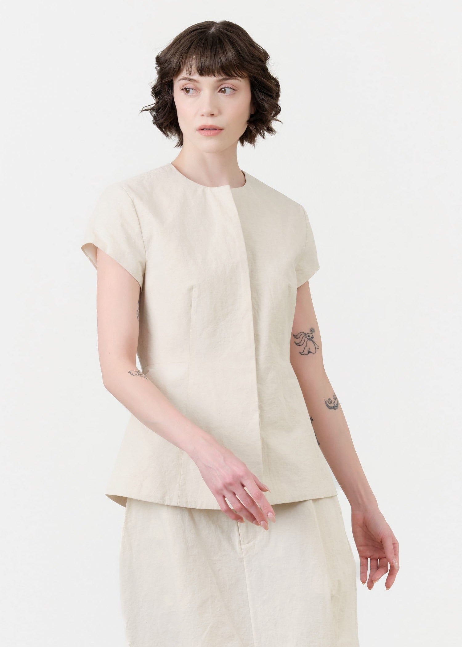 Lauren Manoogian Apparel Womens Blouses New Structure Bodice Natural / 1