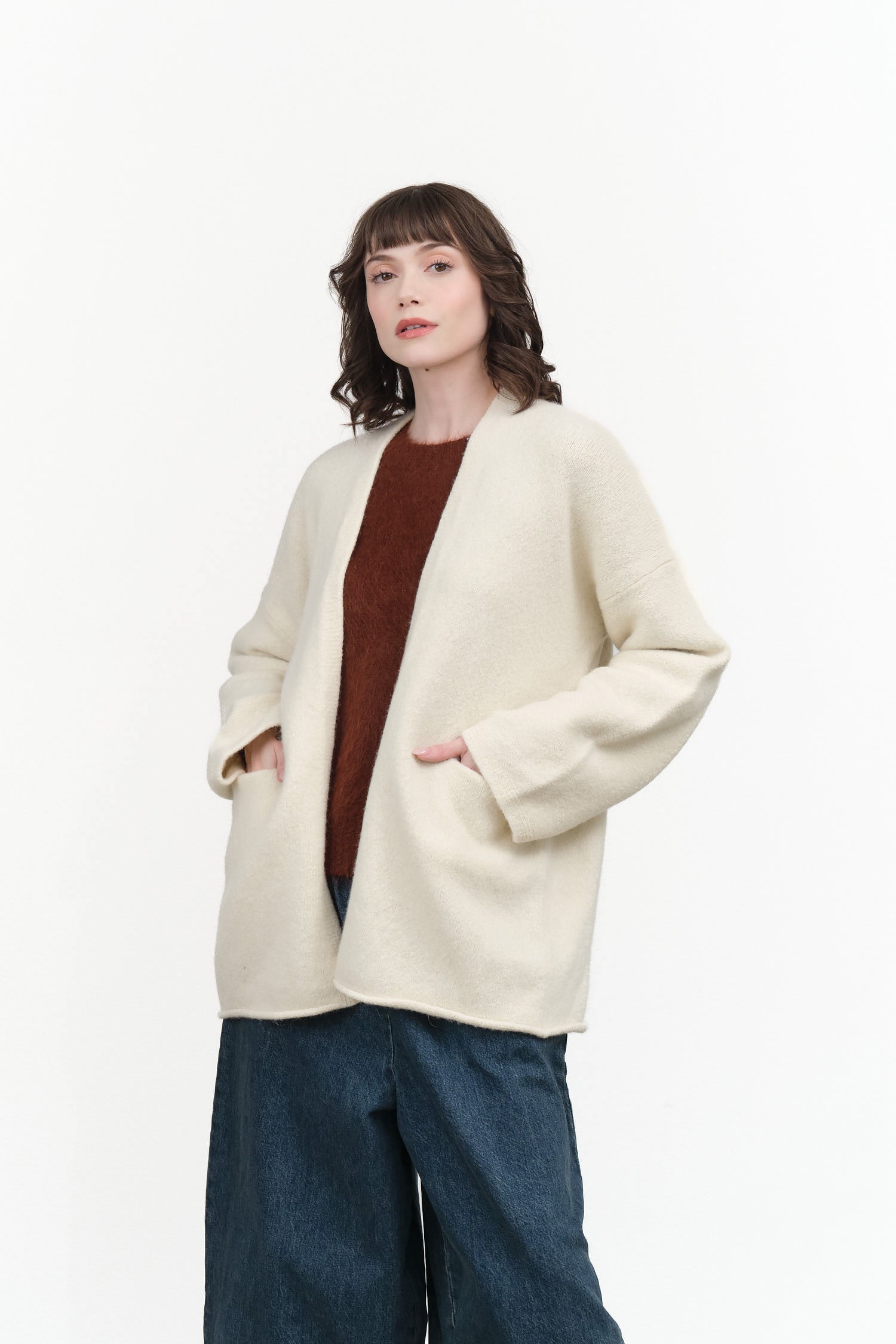 Lauren Manoogian Open Cardigan in Raw White